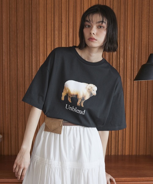Unblend（アンブレンド）の「【Unblend】リアルイラスト アソート グラフィック ハーフスリーブTシャツ（Tシャツ/カットソー・レディース・オフホワイト/ネイビー/スミクロ・FREE）」の22枚目の写真