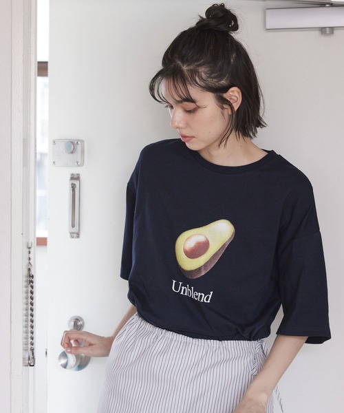 Unblend（アンブレンド）の「【Unblend】リアルイラスト アソート グラフィック ハーフスリーブTシャツ（Tシャツ/カットソー・レディース・オフホワイト/ネイビー/スミクロ・FREE）」の14枚目の写真