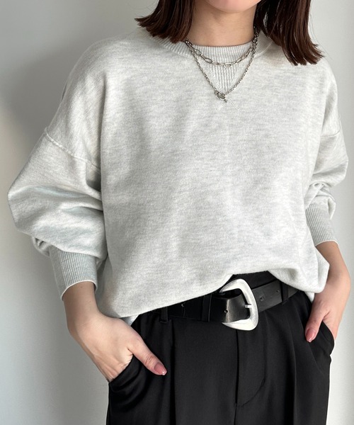 apres jour mignon(アプレジュールミニョン)の「スウェットライクニット【ZOZOTOWN限定アイテム】(ニット/セーター・レディース・ネイビー/レッド/イエロー/オートミール/杢グレー・X-LARGE/フリー)」の3枚目の写真
