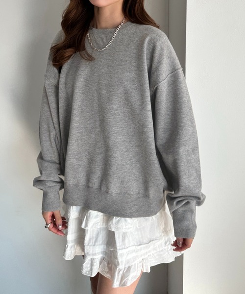 apres jour mignon(アプレジュールミニョン)の「スウェットライクニット【ZOZOTOWN限定アイテム】(ニット/セーター・レディース・ネイビー/レッド/イエロー/オートミール/杢グレー・X-LARGE/フリー)」の6枚目の写真