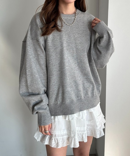 apres jour mignon(アプレジュールミニョン)の「スウェットライクニット【ZOZOTOWN限定アイテム】(ニット/セーター・レディース・ネイビー/レッド/イエロー/オートミール/杢グレー・X-LARGE/フリー)」の7枚目の写真