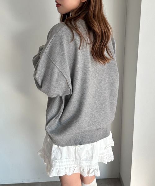 apres jour mignon(アプレジュールミニョン)の「スウェットライクニット【ZOZOTOWN限定アイテム】(ニット/セーター・レディース・ネイビー/レッド/イエロー/オートミール/杢グレー・X-LARGE/フリー)」の8枚目の写真