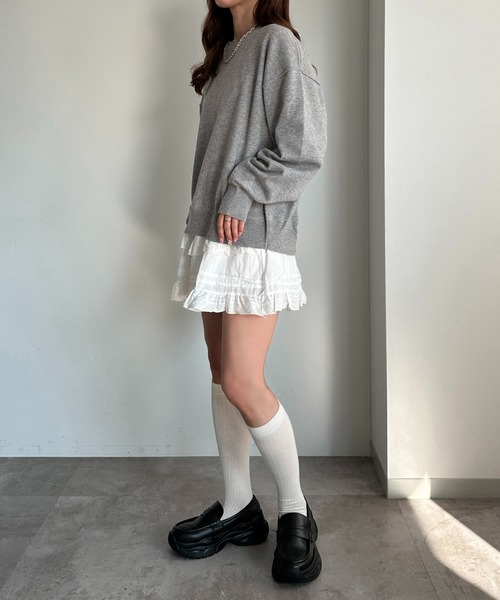 apres jour mignon(アプレジュールミニョン)の「スウェットライクニット【ZOZOTOWN限定アイテム】(ニット/セーター・レディース・ネイビー/レッド/イエロー/オートミール/杢グレー・X-LARGE/フリー)」の10枚目の写真