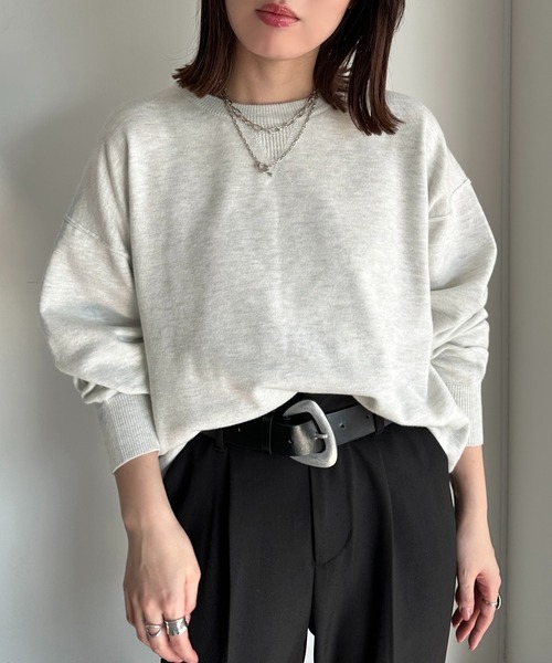 apres jour mignon(アプレジュールミニョン)の「スウェットライクニット【ZOZOTOWN限定アイテム】(ニット/セーター・レディース・ネイビー/レッド/イエロー/オートミール/杢グレー・X-LARGE/フリー)」の12枚目の写真