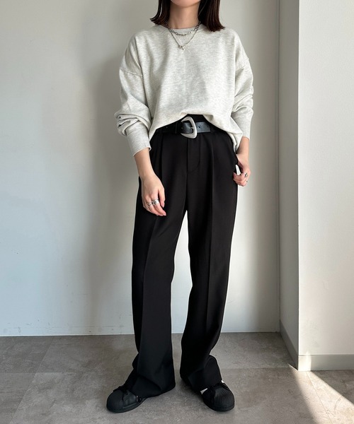 apres jour mignon(アプレジュールミニョン)の「スウェットライクニット【ZOZOTOWN限定アイテム】(ニット/セーター・レディース・ネイビー/レッド/イエロー/オートミール/杢グレー・X-LARGE/フリー)」の15枚目の写真