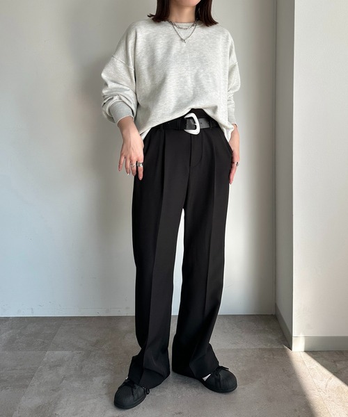 apres jour mignon(アプレジュールミニョン)の「スウェットライクニット【ZOZOTOWN限定アイテム】(ニット/セーター・レディース・ネイビー/レッド/イエロー/オートミール/杢グレー・X-LARGE/フリー)」の16枚目の写真