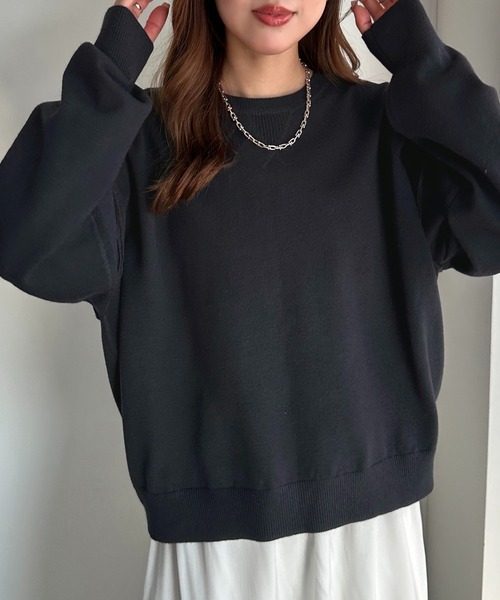 apres jour mignon(アプレジュールミニョン)の「スウェットライクニット【ZOZOTOWN限定アイテム】(ニット/セーター・レディース・ネイビー/レッド/イエロー/オートミール/杢グレー・X-LARGE/フリー)」の18枚目の写真
