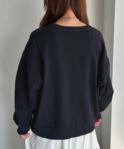 apres jour mignon(アプレジュールミニョン)の「スウェットライクニット【ZOZOTOWN限定アイテム】(ニット/セーター・レディース・ネイビー/レッド/イエロー/オートミール/杢グレー・X-LARGE/フリー)」の20枚目の写真
