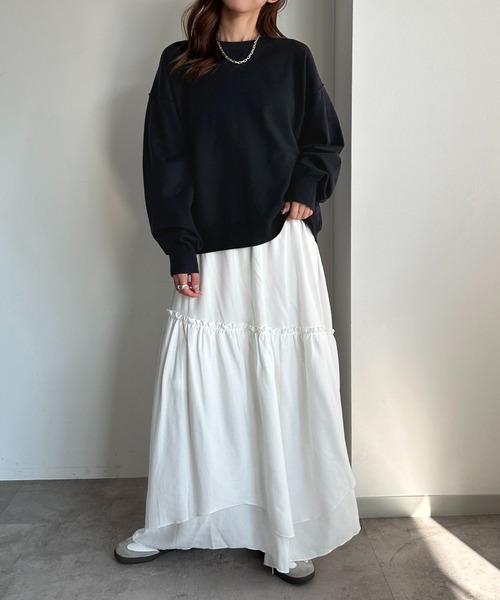 apres jour mignon(アプレジュールミニョン)の「スウェットライクニット【ZOZOTOWN限定アイテム】(ニット/セーター・レディース・ネイビー/レッド/イエロー/オートミール/杢グレー・X-LARGE/フリー)」の21枚目の写真