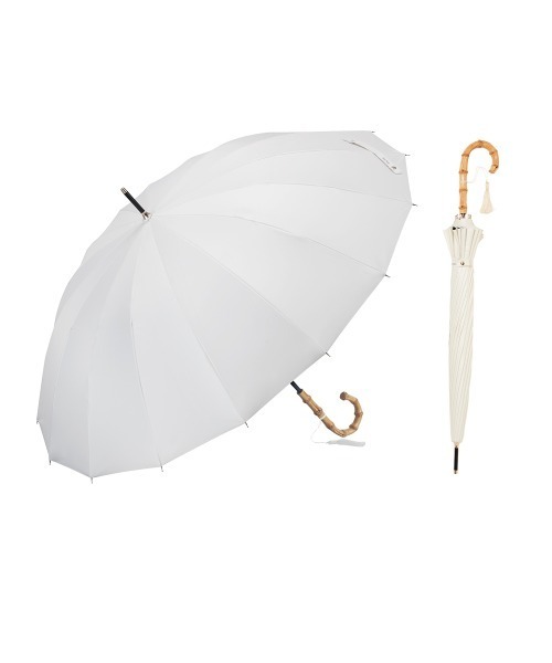 Waterfront(ウォーターフロント)の「16K花びらき竹手元 55cm 晴雨兼用傘 日傘 雨傘(長傘・レディース・ホワイト/ブラック/ブルー/グリーン/ダークネイビー・FREE)」の17枚目の写真