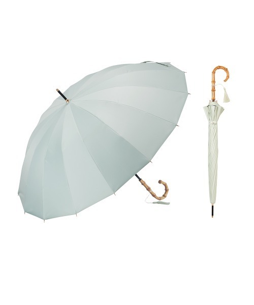 Waterfront(ウォーターフロント)の「16K花びらき竹手元 55cm 晴雨兼用傘 日傘 雨傘(長傘・レディース・ホワイト/ブラック/ブルー/グリーン/ダークネイビー・FREE)」の19枚目の写真