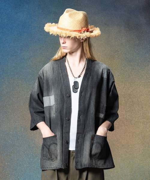 glamb(グラム)の「Unplugged Denim Happi Shirt / アンプラグドデニムハッピシャツ(シャツ/ブラウス・メンズ・ブラック/インディゴブルー・S/M/L)」の7枚目の写真
