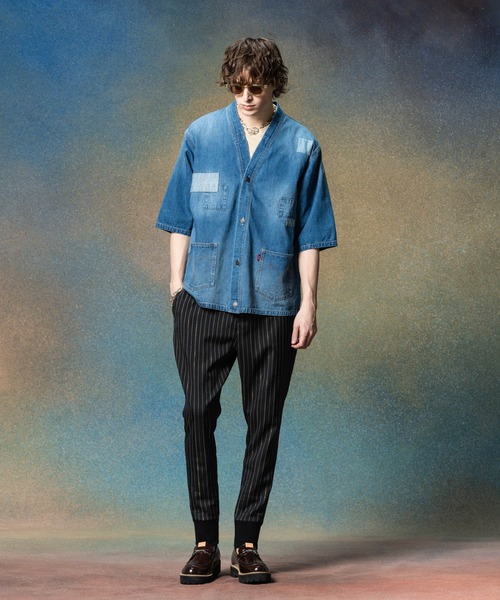 glamb(グラム)の「Unplugged Denim Happi Shirt / アンプラグドデニムハッピシャツ(シャツ/ブラウス・メンズ・ブラック/インディゴブルー・S/M/L)」の10枚目の写真