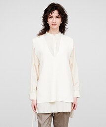 cloenc | 【手洗い可／通勤】Vネックジレベスト(ベスト)