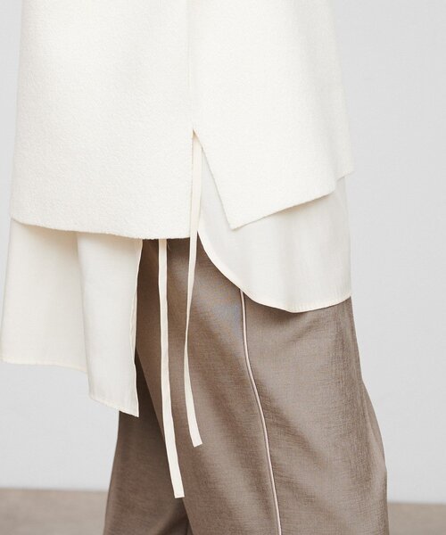 cloenc（クロエンス）の「【手洗い可】Vネックニットベスト（ベスト・レディース・オフホワイト/ブラック系8・02）」の7枚目の写真