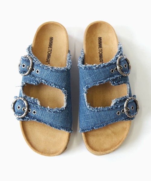 Minnetonka(ミネトンカ)の「MINNETONKA ミネトンカ / ベルトサンダル GEORGINE(サンダル・レディース・ベージュ/ブルー・6/7/8/9/5)」の6枚目の写真