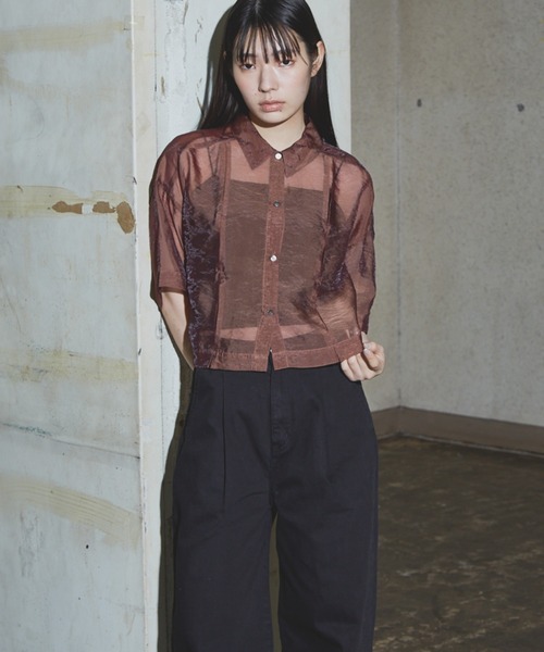 NOMINE（ノミネ）の「ハーフスリーブ シアー シャツ（シャツ