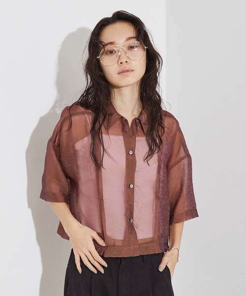 NOMINE（ノミネ）の「ハーフスリーブ シアー シャツ（シャツ