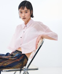 NOMINE（ノミネ）の「ハーフスリーブ シアー シャツ（シャツ/ブラウス）」