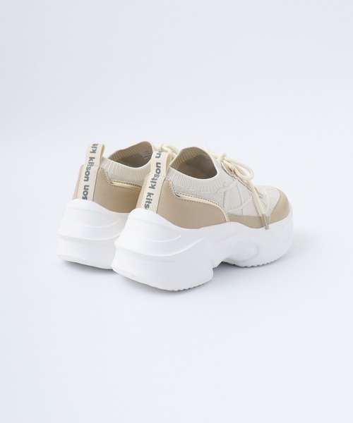 kitson(キットソン)の「KITSON KITSON キットソン 厚底 ウェッジソール 軽量 レースアップ ニットスニーカー(スニーカー・レディース・ブラック系その他/ベージュ・S/M/L/LL)」の7枚目の写真