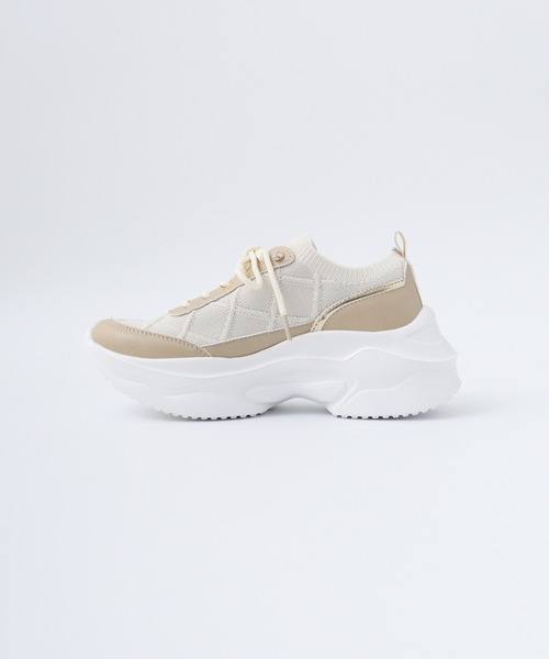 kitson(キットソン)の「KITSON KITSON キットソン 厚底 ウェッジソール 軽量 レースアップ ニットスニーカー(スニーカー・レディース・ブラック系その他/ベージュ・S/M/L/LL)」の17枚目の写真