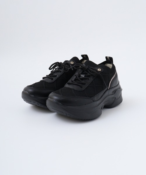 kitson(キットソン)の「KITSON KITSON キットソン 厚底 ウェッジソール 軽量 レースアップ ニットスニーカー(スニーカー・レディース・ブラック系その他/ベージュ・S/M/L/LL)」の5枚目の写真