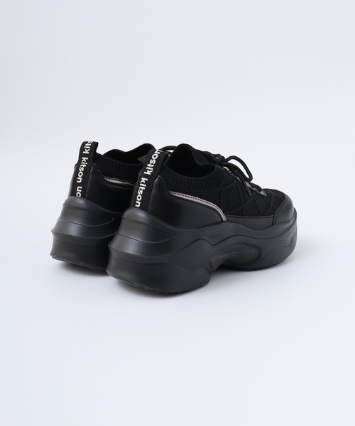 kitson(キットソン)の「KITSON KITSON キットソン 厚底 ウェッジソール 軽量 レースアップ ニットスニーカー(スニーカー・レディース・ブラック系その他/ベージュ・S/M/L/LL)」の9枚目の写真