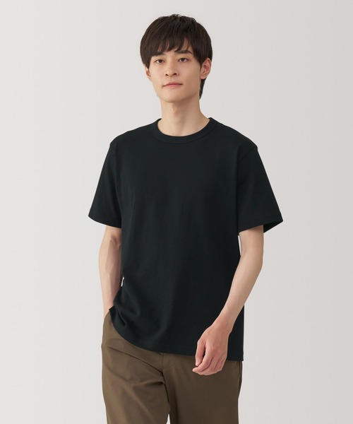 紳士 洗いざらし太番手クルーネック半袖Tシャツ(Tシャツ 紳士 洗いざらし太番手クルーネック半袖Tシャツ(Tシャツ