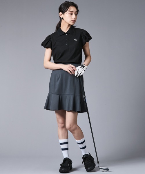 CHIC STYLE（シックスタイル）の「パフスリーブポロシャツ＜大きいサイズ有＞シックスタイルゴルフ（Tシャツ/カットソー・レディース・ベージュ/ブラック/オフホワイト・5L/4L/3L/LL/L/M）」の19枚目の写真