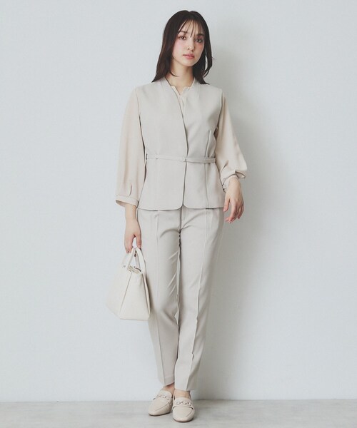 index(インデックス)の「ドライタッチストレッチノーカラージレ/セットアップ対応【洗濯機洗い可/イージーアイロン】(ベスト・レディース・グレー/チャコールグレー/ベージュ・36/38/40/42)」の18枚目の写真