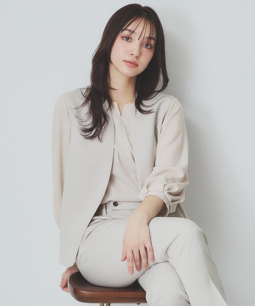 index(インデックス)の「ドライタッチストレッチノーカラージレ/セットアップ対応【洗濯機洗い可/イージーアイロン】(ベスト・レディース・グレー/チャコールグレー/ベージュ・36/38/40/42)」の20枚目の写真