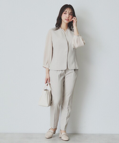 index(インデックス)の「ドライタッチストレッチノーカラージレ/セットアップ対応【洗濯機洗い可/イージーアイロン】(ベスト・レディース・グレー/チャコールグレー/ベージュ・36/38/40/42)」の21枚目の写真