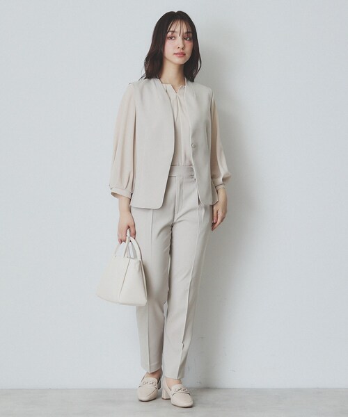 index(インデックス)の「ドライタッチストレッチノーカラージレ/セットアップ対応【洗濯機洗い可/イージーアイロン】(ベスト・レディース・グレー/チャコールグレー/ベージュ・36/38/40/42)」の22枚目の写真