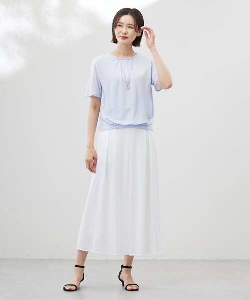 J.PRESS(ジェイプレス)の「【WEB限定カラーあり・洗える】トリコットジャージー フレアーパンツ(その他パンツ・レディース・グレー系/ホワイト系/ネイビー系・7/9/11)」の12枚目の写真