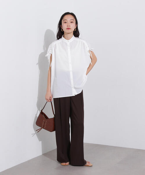 N.（N. Natural Beauty Basic）（エヌエヌナチュラルビューティーベーシック）の「バンドカラードロストシャツ（シャツ/ブラウス・レディース・ブルー系その他/オフホワイト/ピンク系その他・MEDIUM）」の6枚目の写真