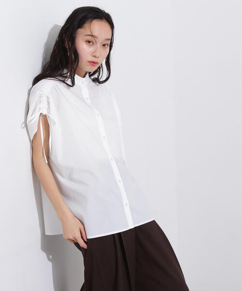 N.（N. Natural Beauty Basic）（エヌエヌナチュラルビューティーベーシック）の「バンドカラードロストシャツ（シャツ/ブラウス・レディース・ブルー系その他/オフホワイト/ピンク系その他・MEDIUM）」の7枚目の写真