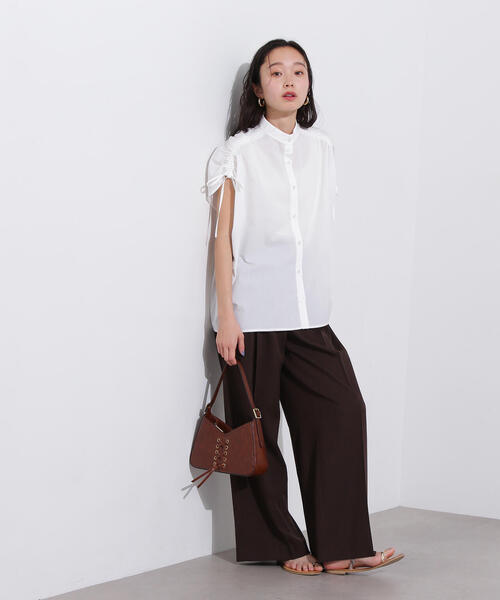 N.（N. Natural Beauty Basic）（エヌエヌナチュラルビューティーベーシック）の「バンドカラードロストシャツ（シャツ/ブラウス・レディース・ブルー系その他/オフホワイト/ピンク系その他・MEDIUM）」の8枚目の写真