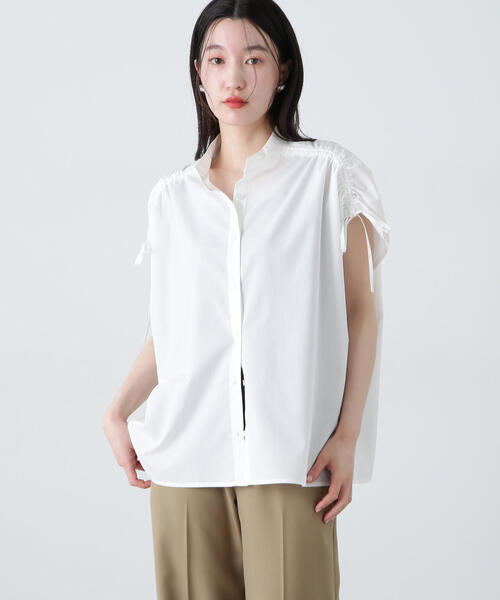 N.（N. Natural Beauty Basic）（エヌエヌナチュラルビューティーベーシック）の「バンドカラードロストシャツ（シャツ/ブラウス・レディース・ブルー系その他/オフホワイト/ピンク系その他・MEDIUM）」の12枚目の写真
