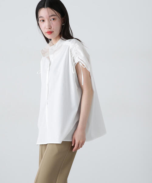 N.（N. Natural Beauty Basic）（エヌエヌナチュラルビューティーベーシック）の「バンドカラードロストシャツ（シャツ/ブラウス・レディース・ブルー系その他/オフホワイト/ピンク系その他・MEDIUM）」の13枚目の写真