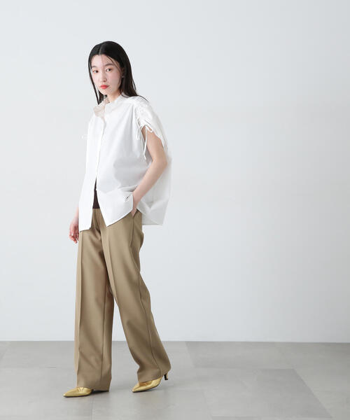 N.（N. Natural Beauty Basic）（エヌエヌナチュラルビューティーベーシック）の「バンドカラードロストシャツ（シャツ/ブラウス・レディース・ブルー系その他/オフホワイト/ピンク系その他・MEDIUM）」の15枚目の写真