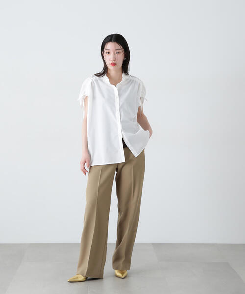 N.（N. Natural Beauty Basic）（エヌエヌナチュラルビューティーベーシック）の「バンドカラードロストシャツ（シャツ/ブラウス・レディース・ブルー系その他/オフホワイト/ピンク系その他・MEDIUM）」の16枚目の写真