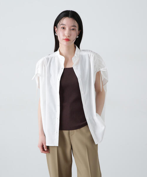 N.（N. Natural Beauty Basic）（エヌエヌナチュラルビューティーベーシック）の「バンドカラードロストシャツ（シャツ/ブラウス・レディース・ブルー系その他/オフホワイト/ピンク系その他・MEDIUM）」の17枚目の写真