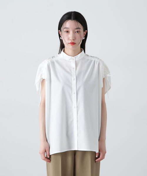 N.（N. Natural Beauty Basic）（エヌエヌナチュラルビューティーベーシック）の「バンドカラードロストシャツ（シャツ/ブラウス・レディース・ブルー系その他/オフホワイト/ピンク系その他・MEDIUM）」の21枚目の写真