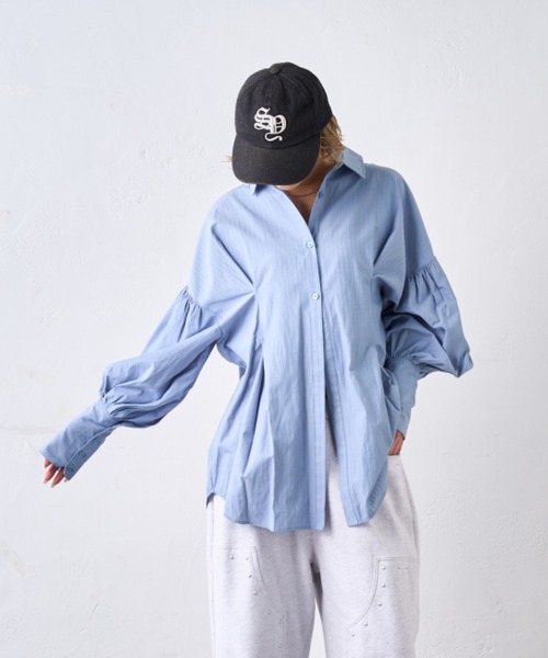 Six M（シックスエム）の「【Six M/シックスエム】デザインシャツ（シャツ/ブラウス・レディース・サックスブルー/ブラック/ホワイト・FREE）」の4枚目の写真