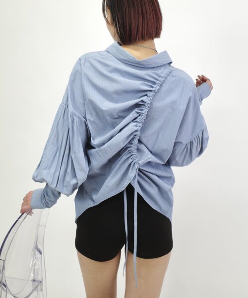 Six M（シックスエム）の「【Six M/シックスエム】デザインシャツ（シャツ/ブラウス・レディース・サックスブルー/ブラック/ホワイト・FREE）」の7枚目の写真