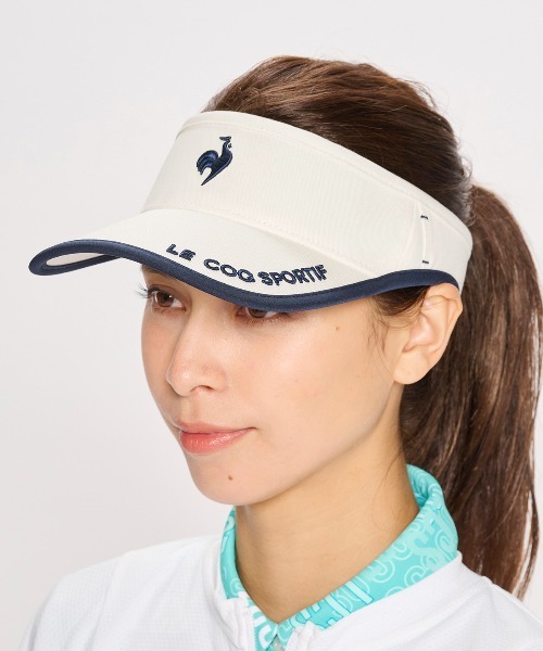 le coq sportif GOLF(ルコックスポルティフゴルフ)の「【le coq sportif GOLF】イヤーカーブサンバイザーゴルフキャップ(サンバイザー・レディース・ブルー/ピンク/ホワイト/ネイビー・F)」の3枚目の写真