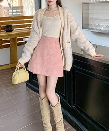 ツイード調ラメミニスカート