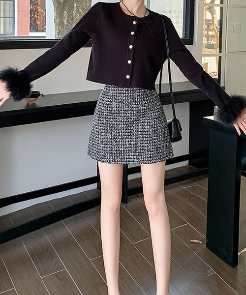 Pittok（ピットク）の「ツイード調ラメミニスカート（スカート・レディース・ピンク/アイボリー・MEDIUM）」の18枚目の写真