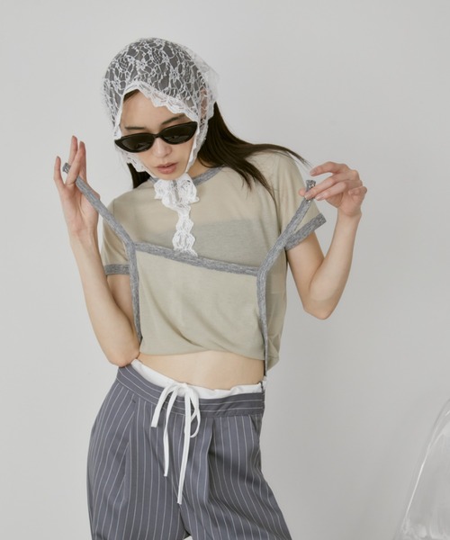 duei(デュイ)の「パイピング2wayTシャツ(Tシャツ/カットソー・レディース・ベージュ/ホワイト・FREE)」の8枚目の写真