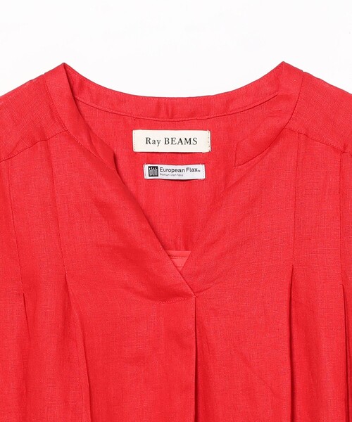 Ray BEAMS（レイビームス）の「リネン タック キーネック ワンピース [手洗い可]（ワンピース・レディース・ブラック/ブルー/レッド・ONE SIZE）」の15枚目の写真